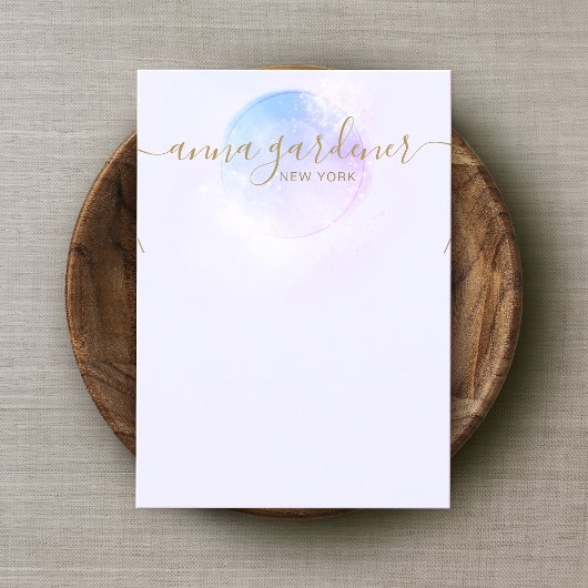 ラベ芸術的ンダーの水の色のスクリプトネックレスブシ 名刺