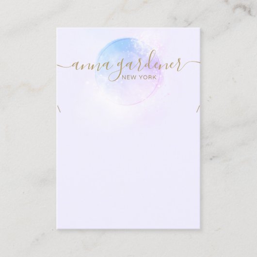 ラベ芸術的ンダーの水の色のスクリプトネックレスブシ 名刺 (正面)