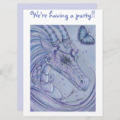 ラベ霜の降りたンドラゴンパーティの招待状子供へ 招待状 (正面/裏面)