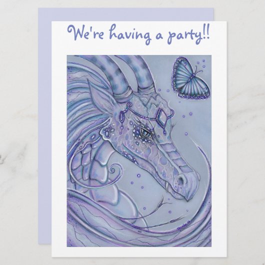 ラベ霜の降りたンドラゴンパーティの招待状子供へ 招待状 (正面/裏面)