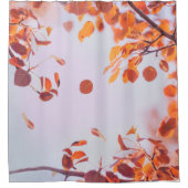 ラベ飛んでいるン葉ダー空で秋シーズンの シャワーカーテン (正面)