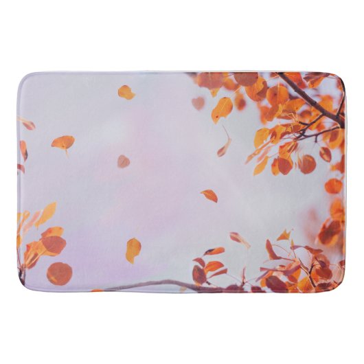 ラベ飛んでいるン葉ダー空で秋シーズンの バスマット (正面)