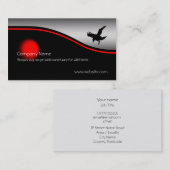 ラベ飛んでいるン鳥、赤い斑点、メタリック効果 名刺 (正面/裏面)