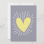 ラベ魅力的ンダー&レモンイエローレトロ波形 招待状 (裏面)