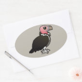 ラペット顔のハゲワシ 楕円形シール (封筒)