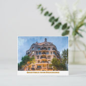 ラペドレラカーサミラバルセロナスペインモダン ポストカード (スタンド正面)