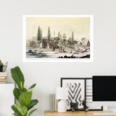 ラペルーズアットポートフランセシ(カラー版木、銅版、版画) ポスター (ホームオフィス)