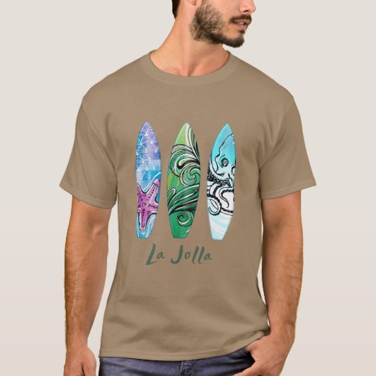 ラホヤ カリフォルニア サーフボード Tシャツ (正面)