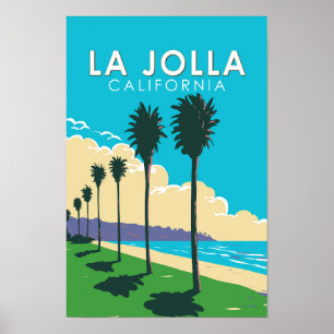 ラホヤ カリフォルニア トラベル アート ヴィンテージ ポスター