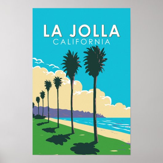 ラホヤ カリフォルニア トラベル アート ヴィンテージ ポスター (正面)