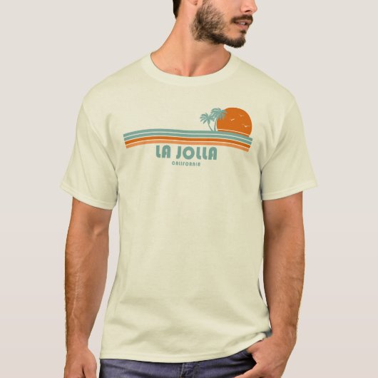 ラホヤ カリフォルニア 太阳 ヤシの木 Tシャツ (正面)