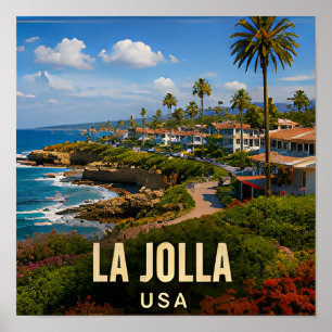 ラホヤ カリフォルニア 海辺の村の旅 ポスター