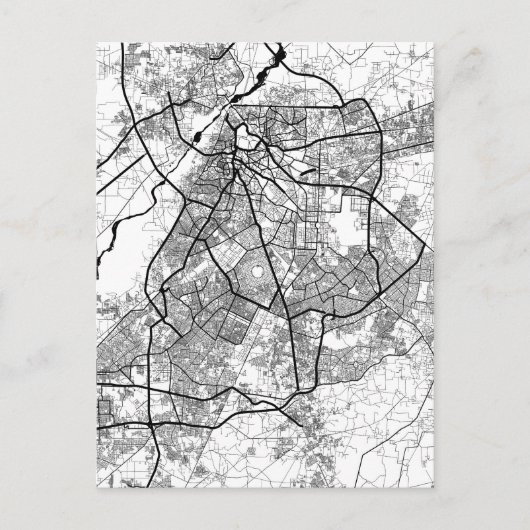 ラホール・パキスタンの地図 ポストカード (正面)