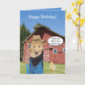 ラボおもしろい農家誕生日 カード (黄色い花)