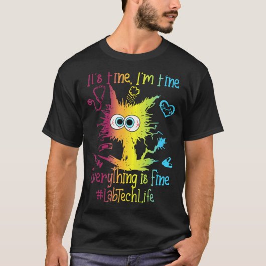 ラボのテクノロジーのライフ素晴らしカラフル Tシャツ (正面)