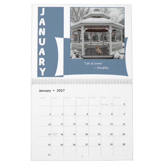 ラボの世界12ヶ月だ カレンダー (1月 2027)