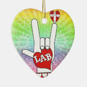 ラボのASLサインが大好き セラミックオーナメント (右)