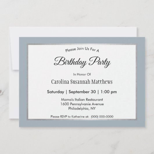 ラボイエロードッグウォーター写真誕生日 招待状 (裏面)