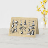 ラボガラスのビールとツールのグリーティングカード カード (黄色い花)