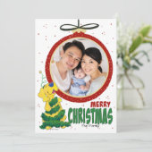 ラボクリスマスツリーおもしろいフラット写真テンプレートカード シーズンカード (スタンド正面)