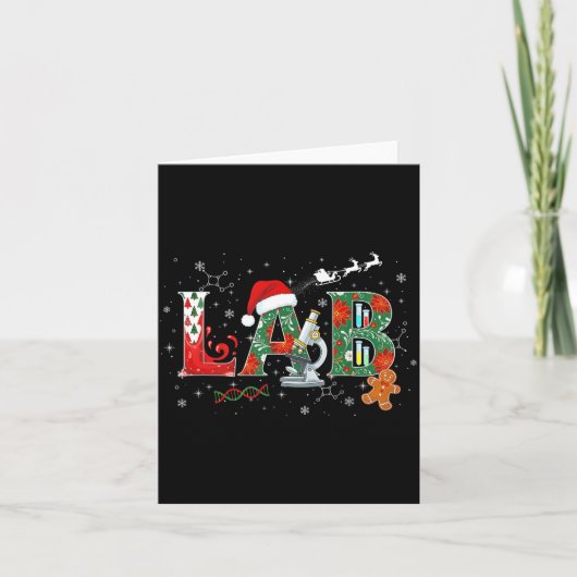 ラボクリスマスラボ技術者サイエンスクリスマスS カード (正面)