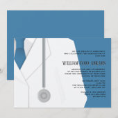 ラボコートとネクタイの卒業招待状 招待状 (正面/裏面)