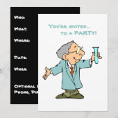 ラボコートのキュートな科学者 招待状 (正面/裏面)