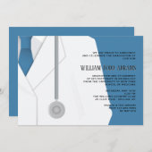 ラボコート&タイ卒業招待状 招待状 (正面/裏面)