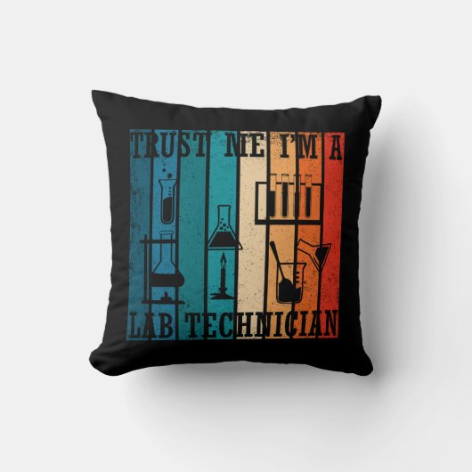 ラボテクおもしろいテックヴィンテージ研究員のユーモア クッション (正面)