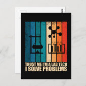 ラボテクおもしろいテックヴィンテージ研究員のユーモア ポストカード (正面/裏面)