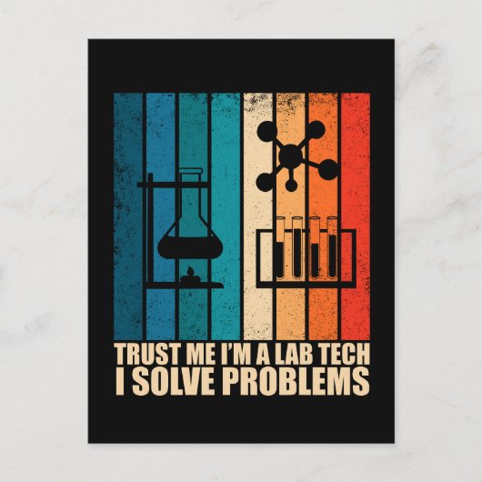 ラボテクおもしろいテックヴィンテージ研究員のユーモア ポストカード (正面)
