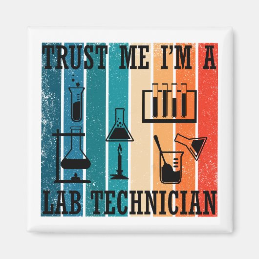 ラボテクおもしろいテックヴィンテージ研究員のユーモア マグネット (正面)