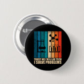 ラボテクおもしろいテックヴィンテージ研究員のユーモア 缶バッジ (正面&裏面)