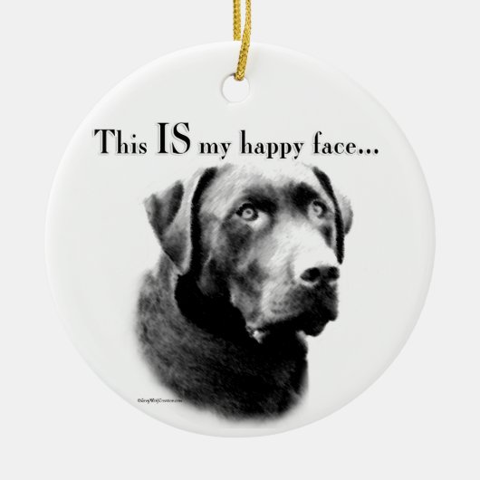 ラボハッピー顔 セラミックオーナメント (正面)