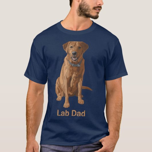 ラボパパキツネレッドラブラドールリトリーバ愛犬家 Tシャツ (正面)