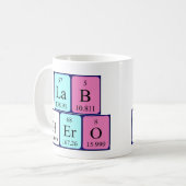 ラボヒーローの定期的なテーブル名のmag コーヒーマグカップ (正面左)