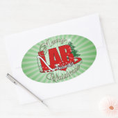 ラボフロートミストクリスマス 楕円形シール (封筒)