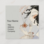 ラボヘム、香水付きレディボトルアールデコ美しい スクエア名刺 (正面)