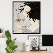 ラボヘム、香水付きレディボトルアールデコ美しい ポスター (ホームオフィス)