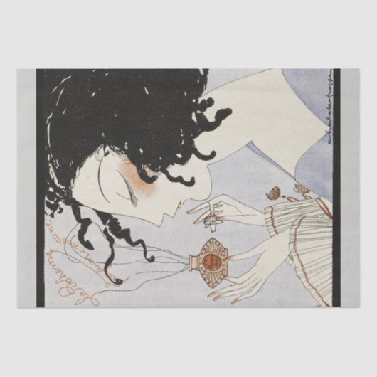 ラボヘム、香水付きレディボトルアールデコ美しい 薄葉紙 (正面)