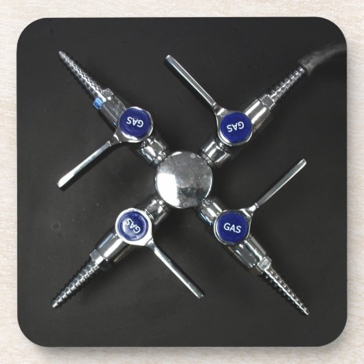 ラボベンチの実験室ガス弁 コースター (正面)