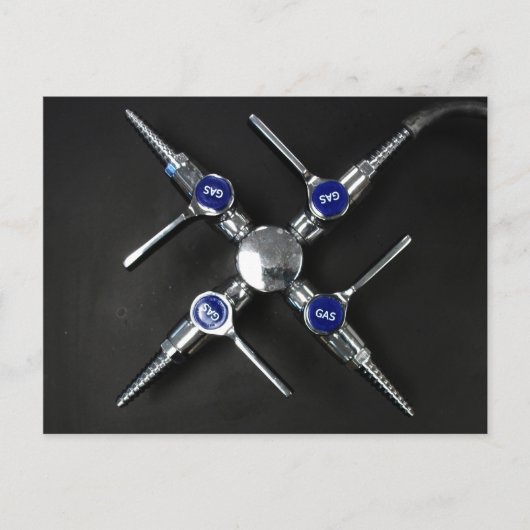 ラボベンチの実験室ガス弁 ポストカード (正面)
