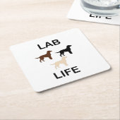 ラボライフすべてのカラーシルエット スクエアペーパーコースター (アングル)