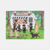 ラボリックスアイスクリームラブラドール  フリースブランケット (正面(横))