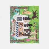 ラボリックスアイスクリームラブラドール  フリースブランケット (正面)