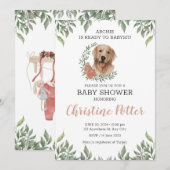 ラボレトリエバードッグパピーグリーナリーボホベイビーシャワー 招待状 (正面/裏面)