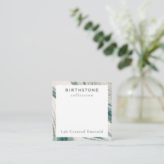 ラボ作成エメラルドネックレス包装カード エンクロージャーカード (スタンド正面)