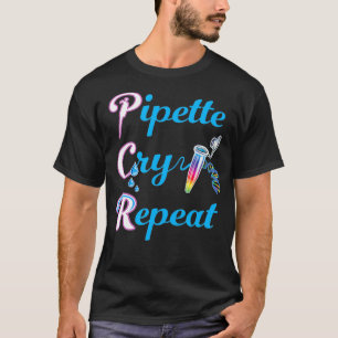 ラボDNAテックのPCRピペットクライの繰り返し Tシャツ