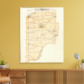 ラポルテ郡の地図 キャンバスプリント (インサイチュ (リビング))
