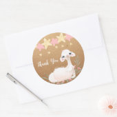 ラマありがとうラベル，動物園誕生日，シャワー ラウンドシール (封筒)